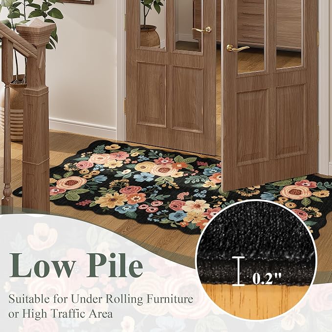 DUKINO 6x9 Area Rugs, Floral Washable Rug - Image 9