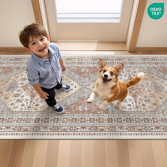 Runner Rug 2x8 Runners for Hallways Non Slip Washable, Vintage Hallway Runner - Image 9