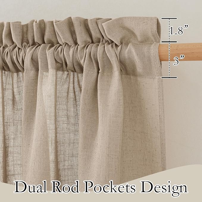 RYB HOME Long Linen Curtains 96 inches Long - Image 2