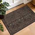 Boho Brown Washable 2x3 Entryway Rug by HazoHaus