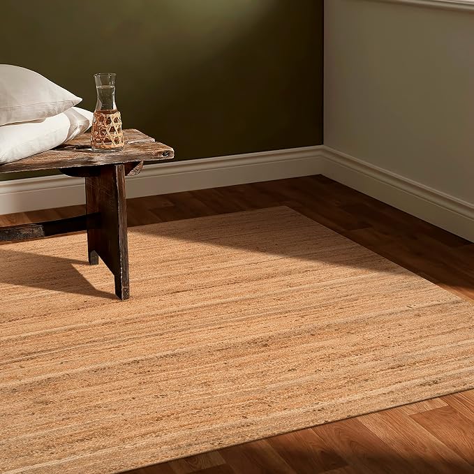 Hausattire Hand Woven Jute Braided Area Rug, 8’x10’ – Natural, Reversible Boho - Image 4