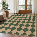 Lahome Colette Checkered Outdoor Rug 5x7, Washable Rug by Lahome