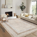 GarveeHome 6x9 Large Washable Area Rug Modern Bordered Rug Distressed Geometric by GarveeHome