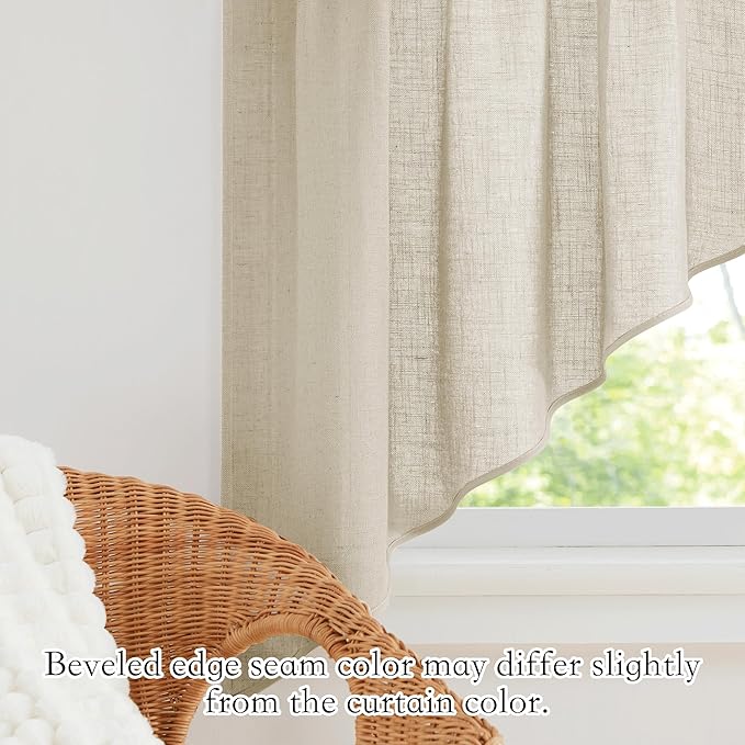 RYB HOME Swag Valances Short Linen Curtains - Image 3