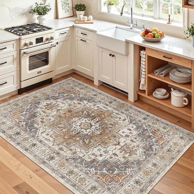 Madane Area Rug 3x5, Washable Vintage Entryway Rugs - Image 2