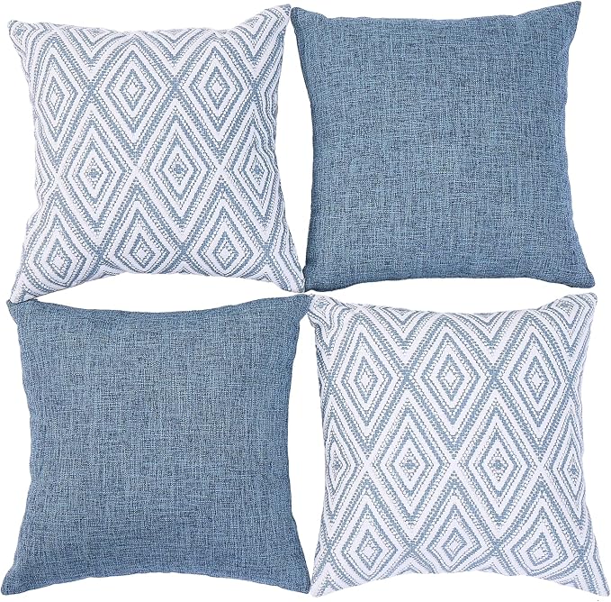 HPUK Decorative Throw Pillow Covers Set of 4 Square Couch Pillows Linen Cushion - Image 7