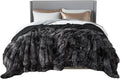 Bedsure GentleSoft Fluffy Tie Dye Black King Size Blanket by BEDSURE