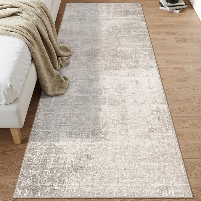 Hallway 3x8 Washable Runner Rug: Abstract Stain Resistant Entryway Kitchen Area - Image 2