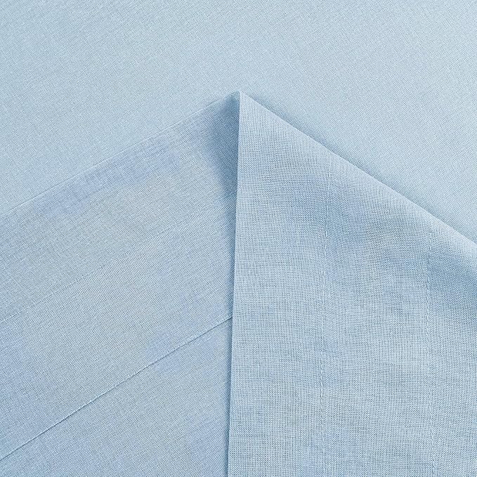 DWCN Sky Blue Sheer Curtains Semi Transparent Voile Rod Pocket Curtains - Image 4