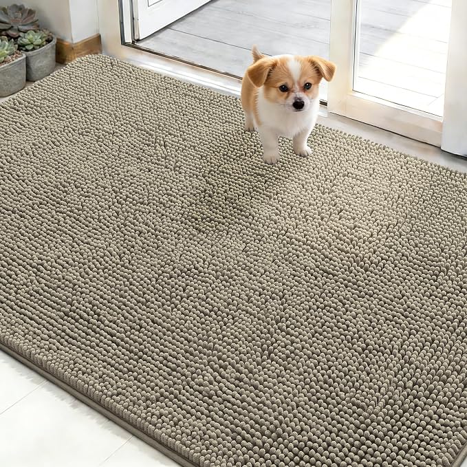 OLANLY Dog Door Mat for Muddy Paws 50x30, Absorbs Moisture and Dirt, Absorbent by OLANLY