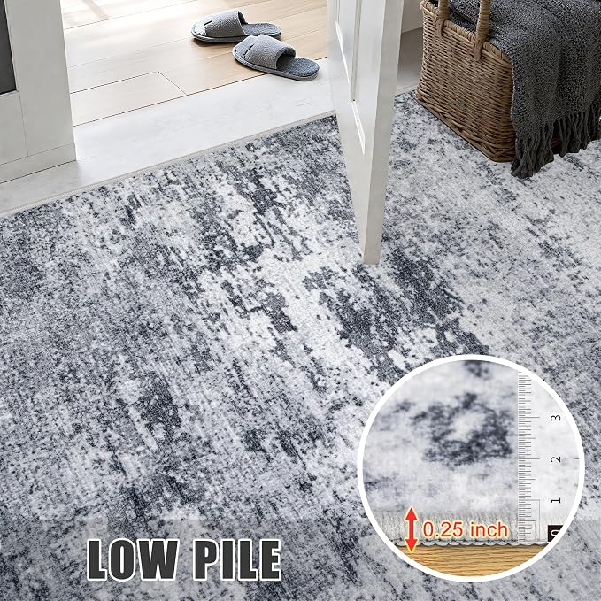 9x12 Area Rug Living Room Rug: Washable Modern Abstract Soft Thin Rug Indoor - Image 8