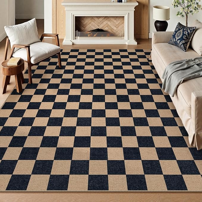 Lahome Colette Checkered Easy Jute Rug, 9x12 Area Rug - Image 7