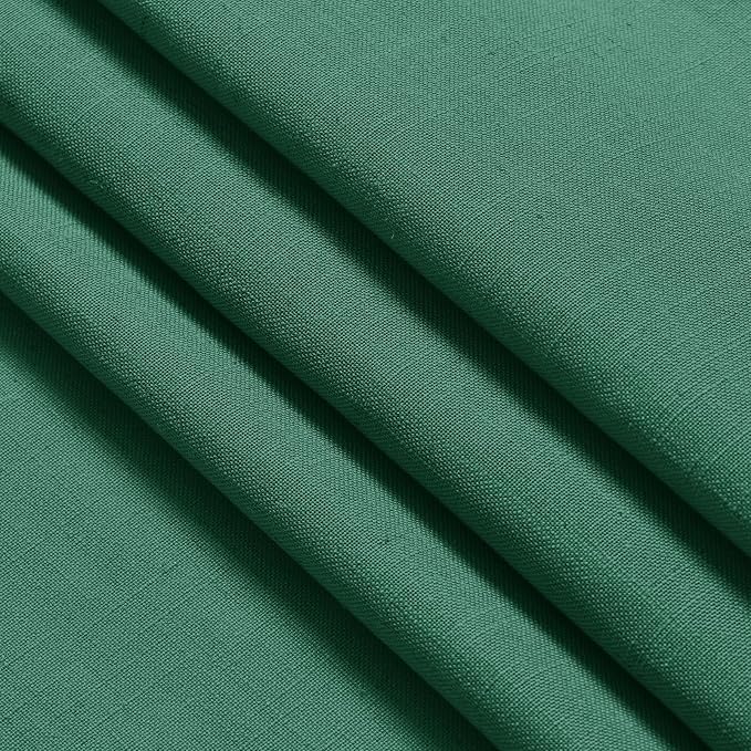 Dark Green Linen Curtains for Living Room 63 Inches Long 2 Panel Set Light - Image 7