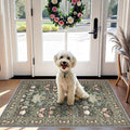 Washable 2x3 Entryway Area Rugs: Vintage Soft Floral Thin Doormat by HYHAOYUNLAI