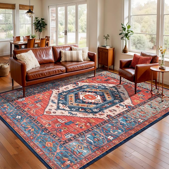 SERISSA 6x8 Area Rugs for Living Room, Large Washable Non-Slip Boho Rug by SERISSAHomeDecorCollection