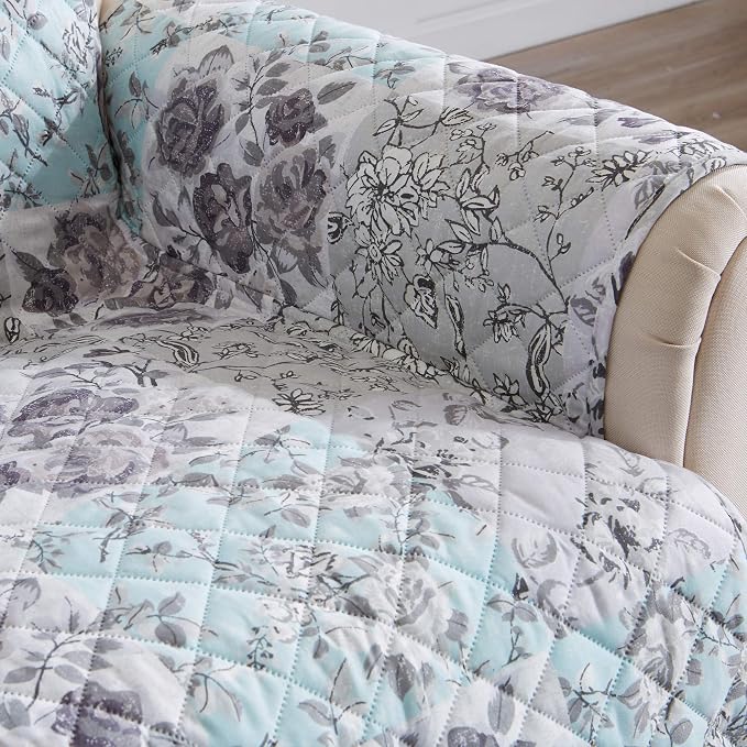 Great Bay Home Reversible Floral Patchwork Recliner Furniture Protector - Image 4