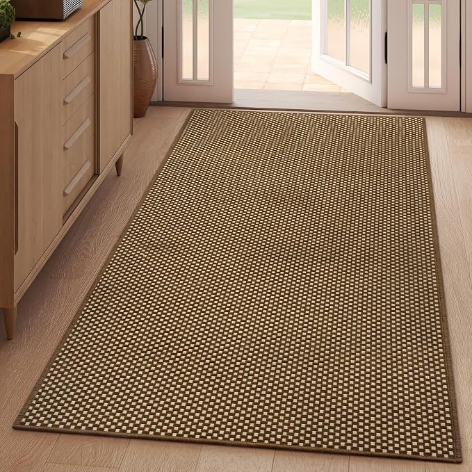 YDKGL 3x5 ft Area Rug Entryway Runner Rug Non Slip Washable, Boho Woven Kitchen by YDKGL