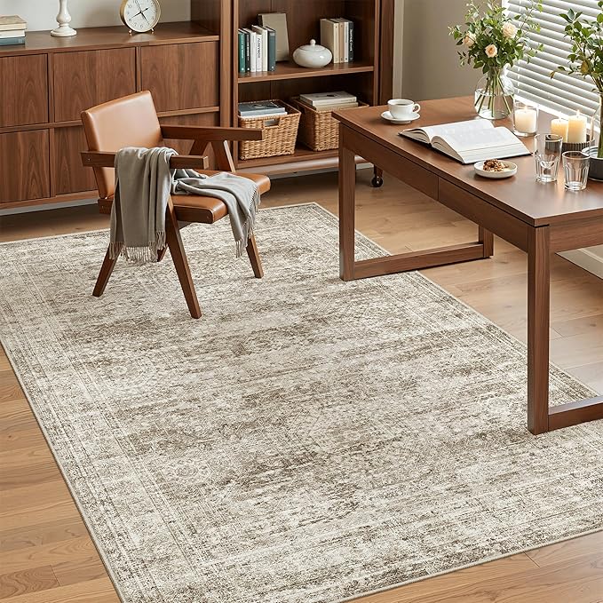 3x5 Rug, Small Area for Kitchen, Machine Washable Non-Slip Throw Rug, Vintage - Image 4