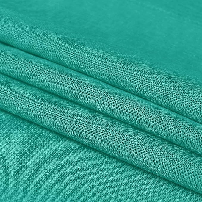DWCN Teal Sheer Curtains for Kitchen Windows - Image 6