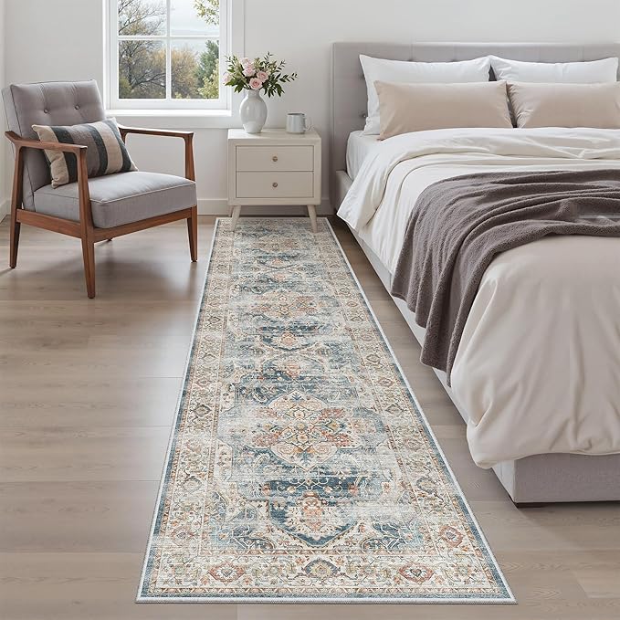 Madane Runner Rug 2x8, Washable Hallway Runner Rugs, Non-Slip Low-Pile Soft - Image 4