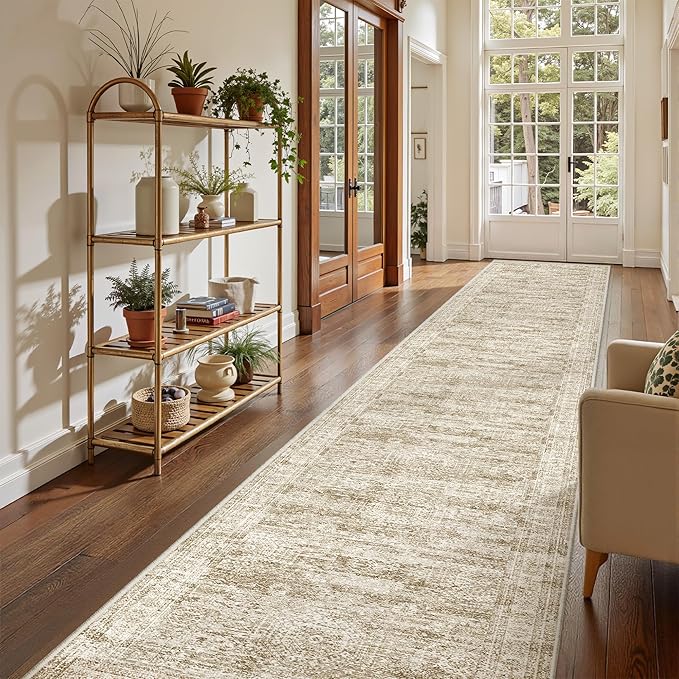 Washable Runner Rug 2.5x14, Non-Slip Long Hallway Runner by Restydon