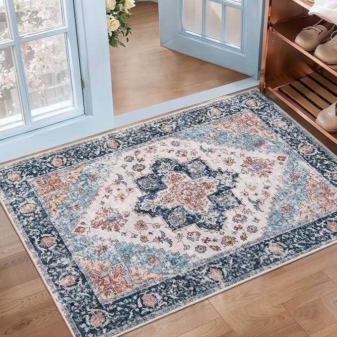SERISSA Boho Rugs for Entryway, 2x3 Entryway Rug Non-Slip Washable Small Area by SERISSAHomeDecorCollection