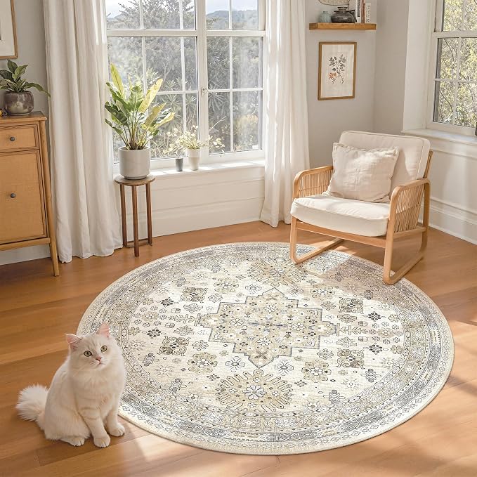 zesthome Washable Round Rug - 5ft Ultra-Thin Circle Area Rugs - Image 3