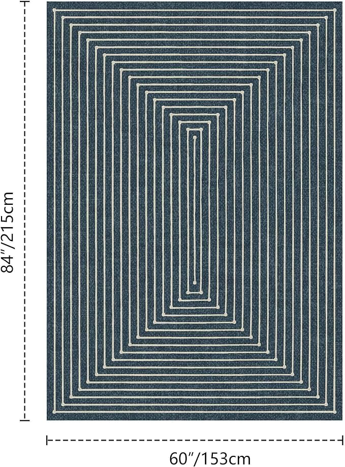 Latte&Fog 5x7 Area Rugs for Living Room Bedroom, Boho Non Slip Low Pile Carpet - Image 2