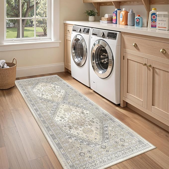 zesthome 2x6 Runner Rug for Hallways, Machine Washable Rug, Non Slip Vintage - Image 9