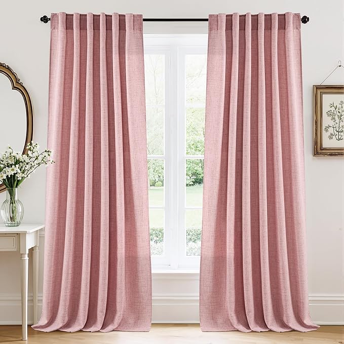 RYB HOME Linen Semi Sheer Curtains by RYBHOME