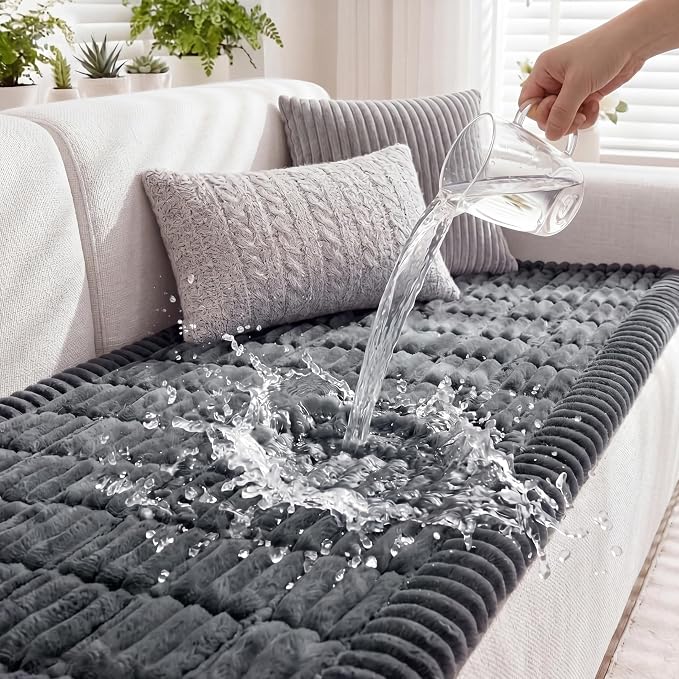 Fixwal Waterproof Flannel Dog Couch Cover, 27.6" x 82.7", Dark Grey | by Fixwal
