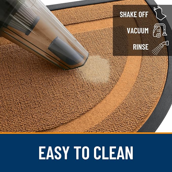 OLANLY Half Circle Front Door Mat Outside 47x23 All-Season Rubber Doormat | - Image 5