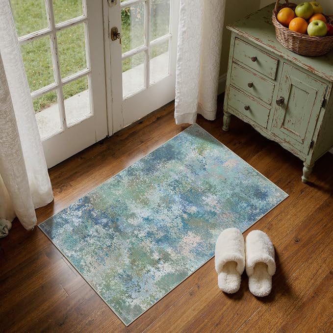 2x3 Rugs for Entryway Entrance Kitchen Bathroom, Machine Washable Rug Modern - Image 5