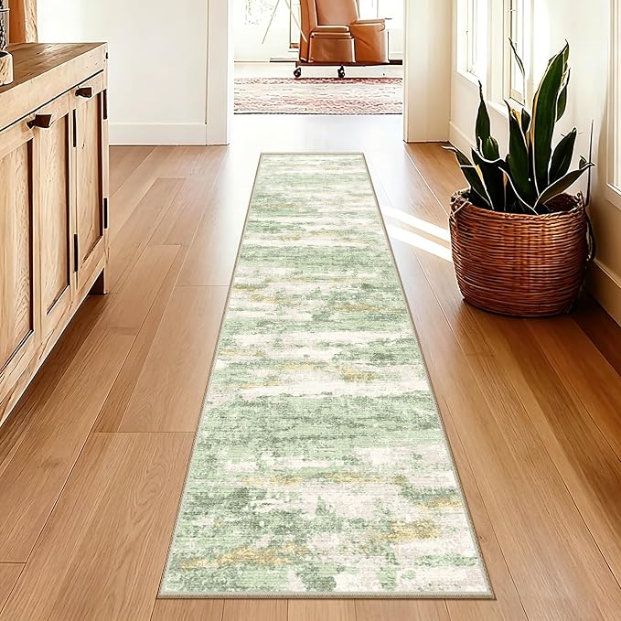 2x10 Runner Rug Non-Slip，Modern Abstract 10ft Washable Runner Rugs by Unknown
