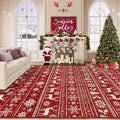 Christmas Rug 8x10 Washable Rugs, Boho Christmas Tree Snowflake Rug Non-Slip by VECARF