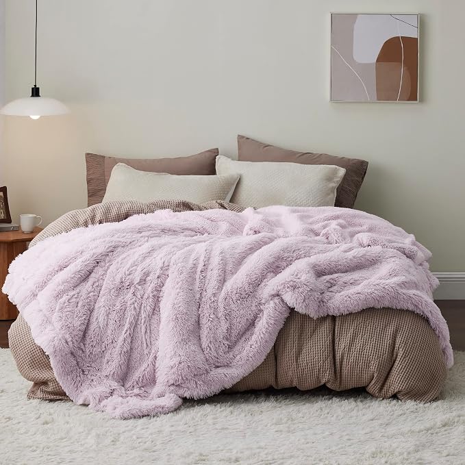 Bedsure GentleSoft Fluffy Lavender Purple Blankets Queen Size by BEDSURE