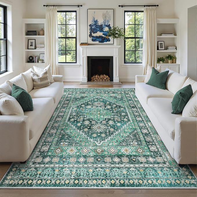 zesthome 8x10 Area Rugs for Living Room, Non-Slip Backing Washable Rugs by Zesthome