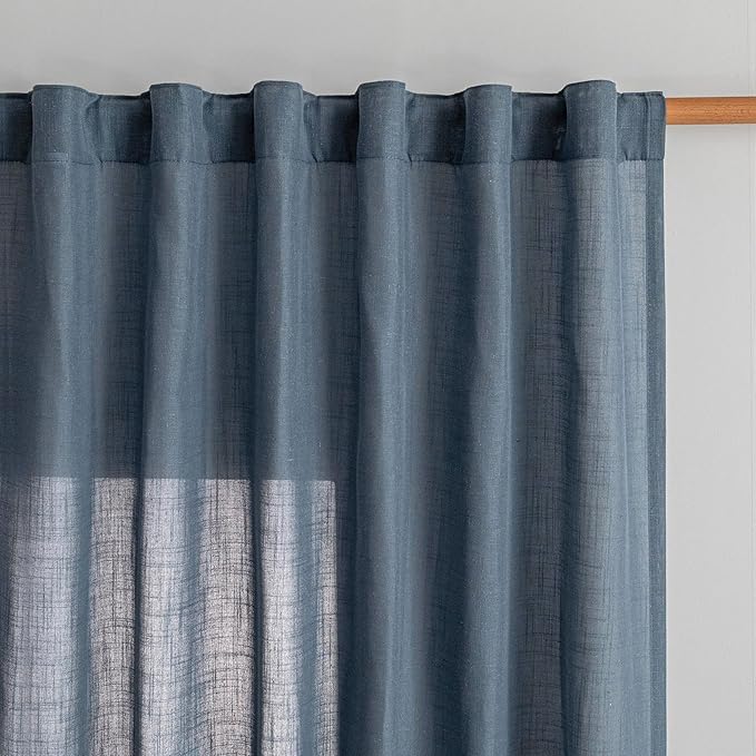 MYSKY HOME Living Room Curtains 90 Inches Long Farmhouse Light Filtering - Image 2