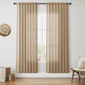 Sand Beige Linen Curtains 80 Inch Length by Nanspring