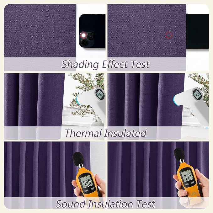 Guken 100% Blackout Curtains 120 Inch Length 2 Panels Set - Image 5