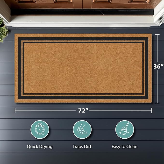 Barnyard Designs Natural Coco Coir Heavy Duty Backing Doormat - Image 8