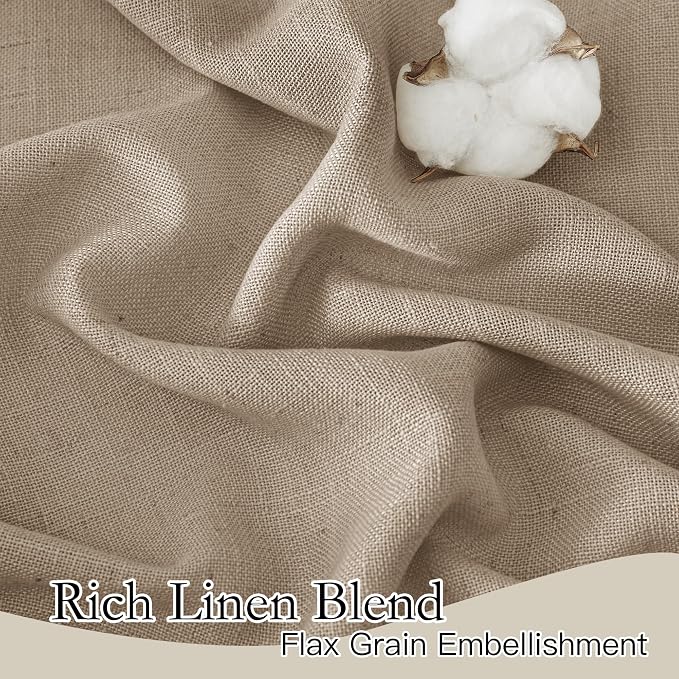 RYB HOME Semi Sheer Linen Blend Curtains - Image 4