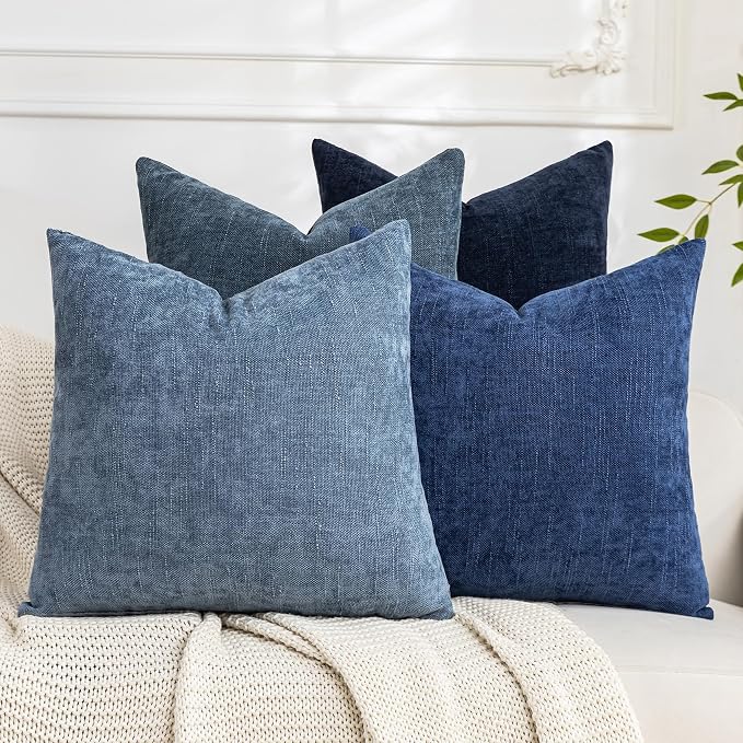 Set of 4 Soft Textured Decorative Throw Pillow Covers 20x20 Inch Cozy Farmhouse by Cozoomy