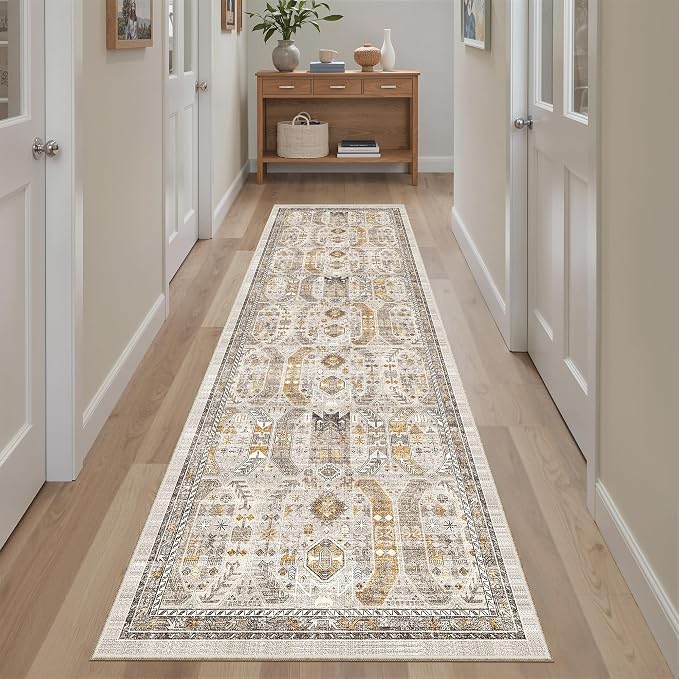 Madane Runner Rug 2x8, Washable Hallway Runner Rugs, Non-Slip Low-Pile Soft - Image 2