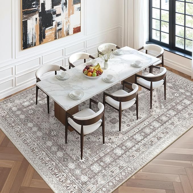 8x12 Area Rugs for Living Room, Large Washable Rug, Dining Room, Low Pile - Image 8
