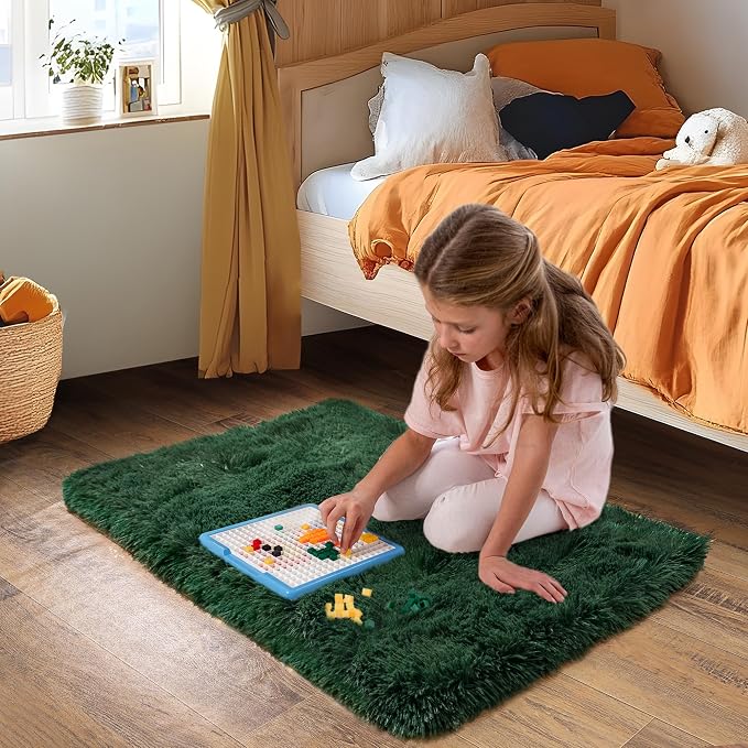 Small Area Rug, 2x3 Rug for Bedroom Shaggy Throw Rugs for Dorm Rug, Soft Shag - Image 3