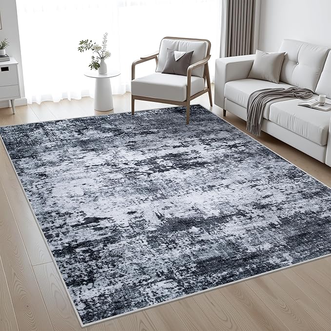 5x7 Area Rug Living Room Rug: Washable Modern Abstract Soft Thin Rug Indoor - Image 3
