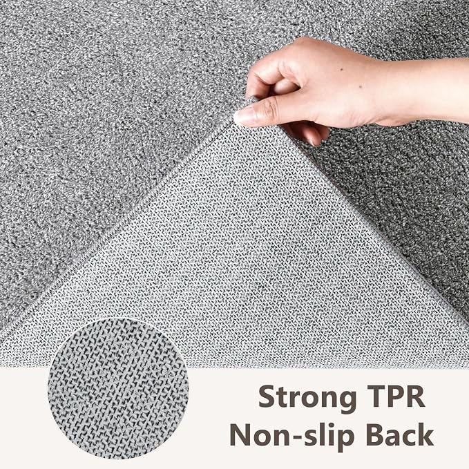 2x10 Grey Runner Rug Washable Non-Slip Soft - Image 6