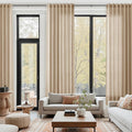 Sand Beige Linen Curtains 132 Inch Length by Nanspring
