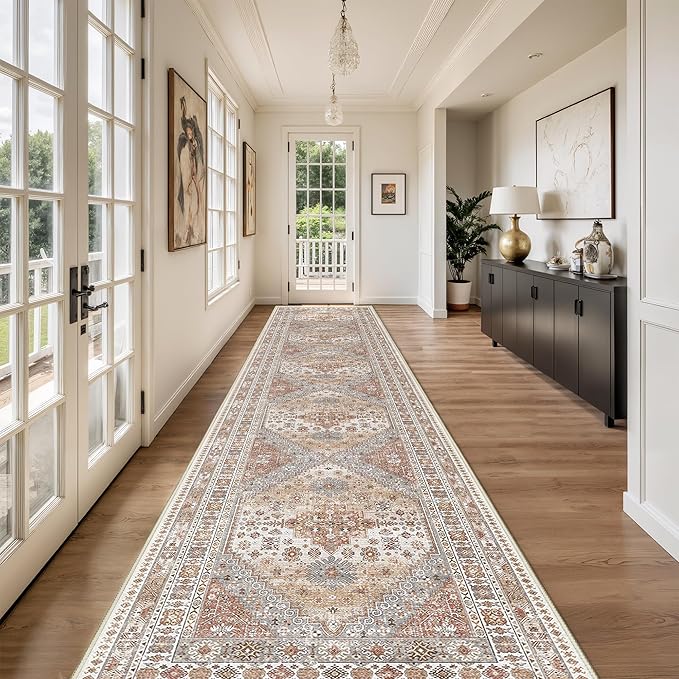 Washable Runner Rug 2.5x14, Non-Slip Long Kitchen Mats by Restydon
